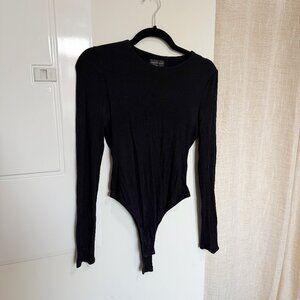 Black Long Sleeve Bodysuit - WhiteFox